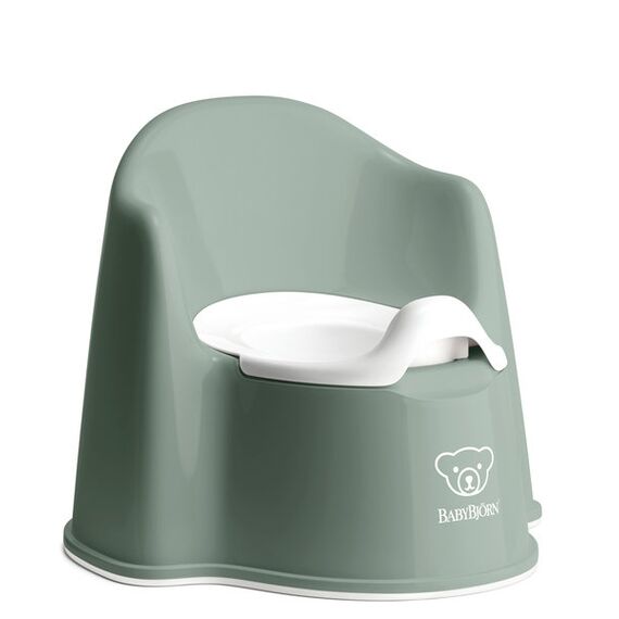 Olita cu protectie spate Potty Chair Deep Green BabyBjorn, Culoare: Verde  - ExclusivMAG.ro