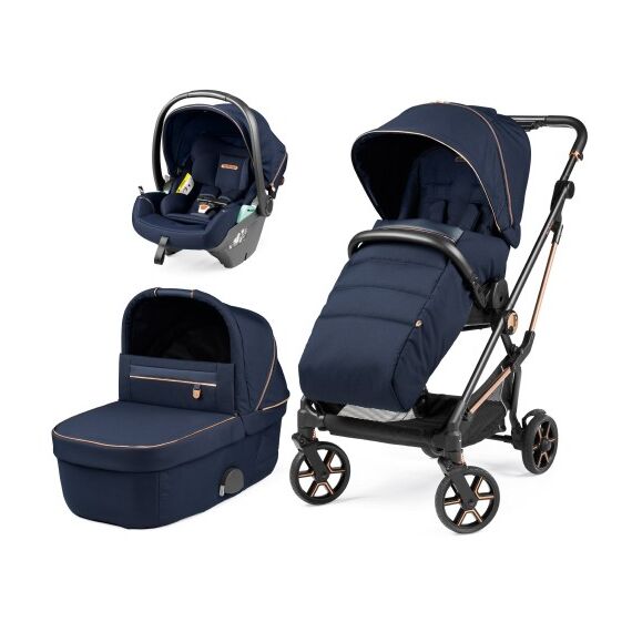 Carucior 3 in 1 Peg Perego Vivace, Lounge, Pagoda, 0 - 22 kg, Blue Shine, Culoare: Albastru  - ExclusivMAG.ro