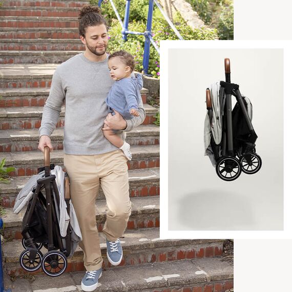 Carucior ultracompact Parcel Signature Oyster, Culoare: Gri deschis - poza 12 - ExclusivMAG.ro