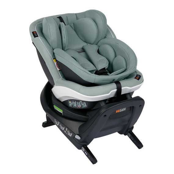 Scaun auto rotativ Besafe iZi Turn B i-Size (40-105 cm) - Sea Green Melange, Culoare: Turcoaz, Grupa: 0-18kg (0 luni - 4 ani)  - ExclusivMAG.ro