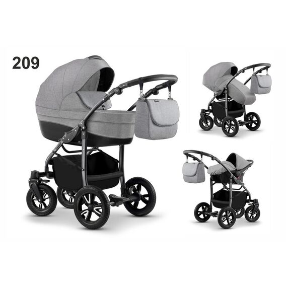 Carucior Mikado CITY STAR S-LINE 3 in 1 (culoare 209) Gri, Culoare: Gri deschis  - ExclusivMAG.ro