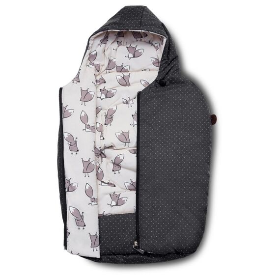 Port Bebe sac Tulip 0-15 luni Fox ABC Design 2020, Culoare: Alb/Negru - poza 2 - ExclusivMAG.ro
