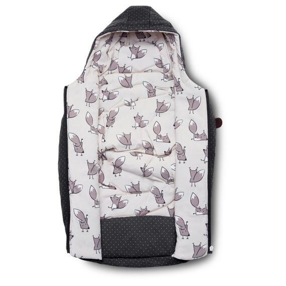 Port Bebe sac Tulip 0-15 luni Fox ABC Design 2020, Culoare: Alb/Negru - poza 3 - ExclusivMAG.ro