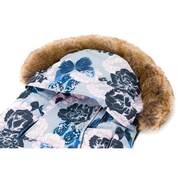 Sac de iarna cu guler blanita detasabil, pentru carucior, grey floral, 100x50 cm, Fillikid, Culoare: Blue - poza 10 - ExclusivMAG.ro