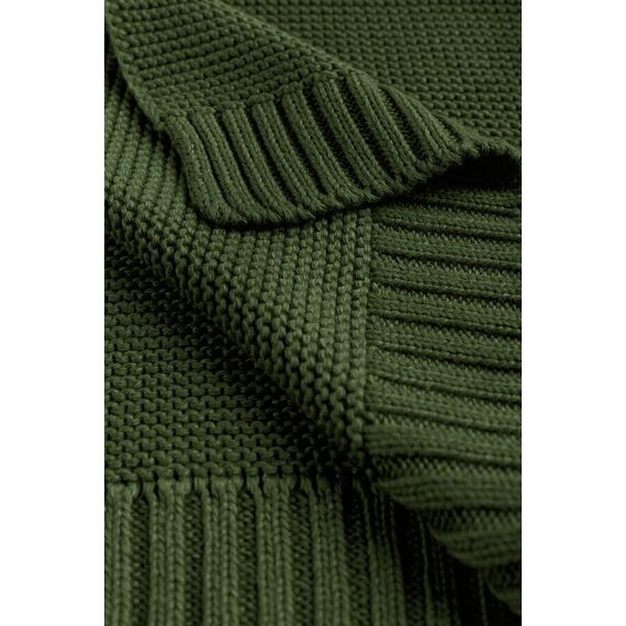Paturica de bumbac si bambus Sensillo 100x80 cm Verde Inchis, Culoare: Verde - poza 3 - ExclusivMAG.ro