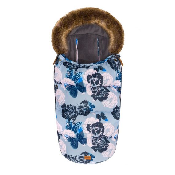 Sac de iarna cu guler blanita detasabil, pentru carucior, grey floral, 100x50 cm, Fillikid, Culoare: Blue  - ExclusivMAG.ro