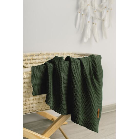 Paturica de bumbac si bambus Sensillo 100x80 cm Verde Inchis, Culoare: Verde - poza 6 - ExclusivMAG.ro