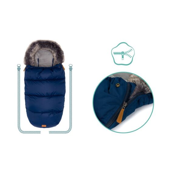Sac de iarna cu guler blanita detasabil, pentru carucior, Navy, 100x50 cm, Fillikid, Culoare: Albastru - poza 9 - ExclusivMAG.ro