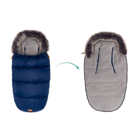 Sac de iarna cu guler blanita detasabil, pentru carucior, Navy, 100x50 cm, Fillikid, Culoare: Albastru - poza 5 - ExclusivMAG.ro