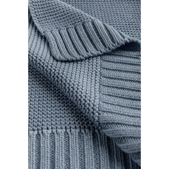 Paturica de bumbac si bambus Sensillo 100x80 cm Jeans, Culoare: Blue - poza 3 - ExclusivMAG.ro