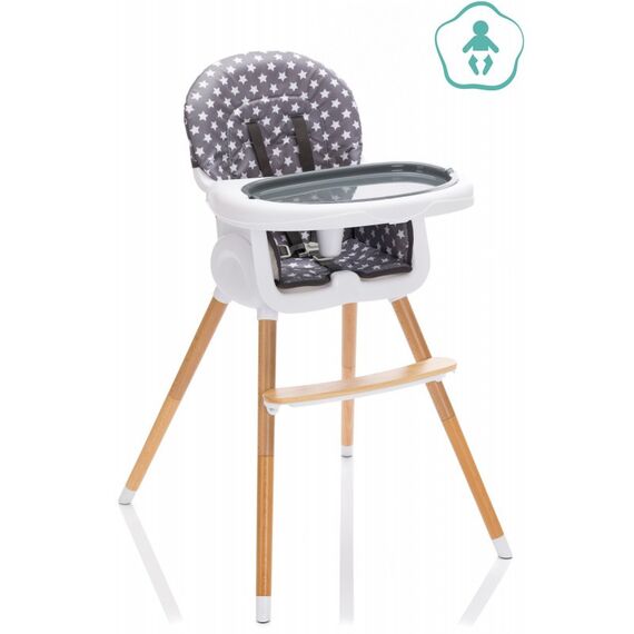 Scaun inalt pentru masa Paul Star Grey Fillikid, Culoare: Alb/Gri - poza 3 - ExclusivMAG.ro