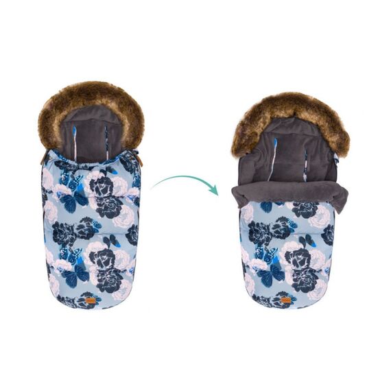 Sac de iarna cu guler blanita detasabil, pentru carucior, grey floral, 100x50 cm, Fillikid, Culoare: Blue - poza 4 - ExclusivMAG.ro