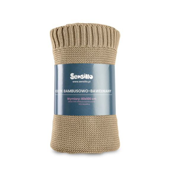 Paturica de bumbac si bambus Sensillo 100x80 cm Bej, Culoare: Crem - poza 2 - ExclusivMAG.ro