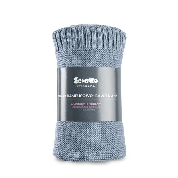 Paturica de bumbac si bambus Sensillo 100x80 cm Jeans, Culoare: Blue - poza 2 - ExclusivMAG.ro