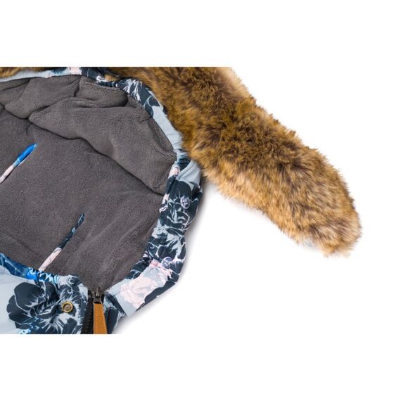 Sac de iarna cu guler blanita detasabil, pentru carucior, grey floral, 100x50 cm, Fillikid, Culoare: Blue - poza 9 - ExclusivMAG.ro