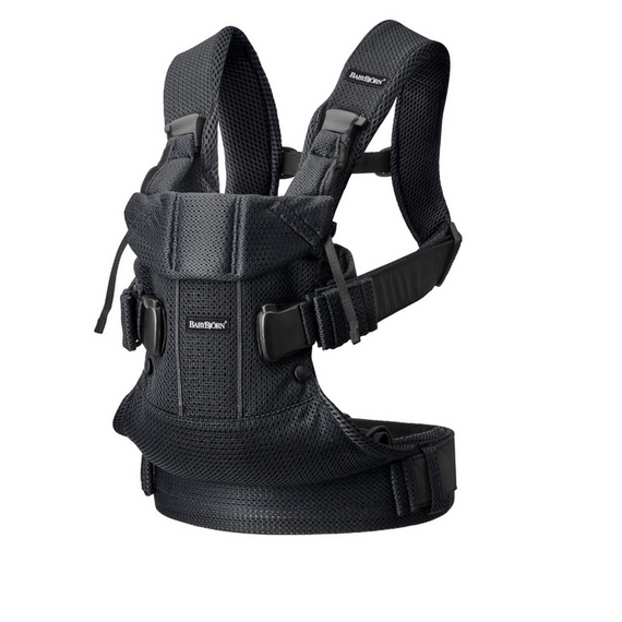 Marsupiu Anatomic Babybjorn One Air - Black, 3D Mesh, Culoare: Negru  - ExclusivMAG.ro
