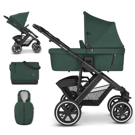 Carucior Salsa 4 AIR SET Basil Abc Design, Culoare: Verde inchis, Model: 2 in 1  - ExclusivMAG.ro