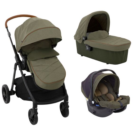 Carucior Graco Near2Me Khaki sistem 3in1, Culoare: Verde  - ExclusivMAG.ro