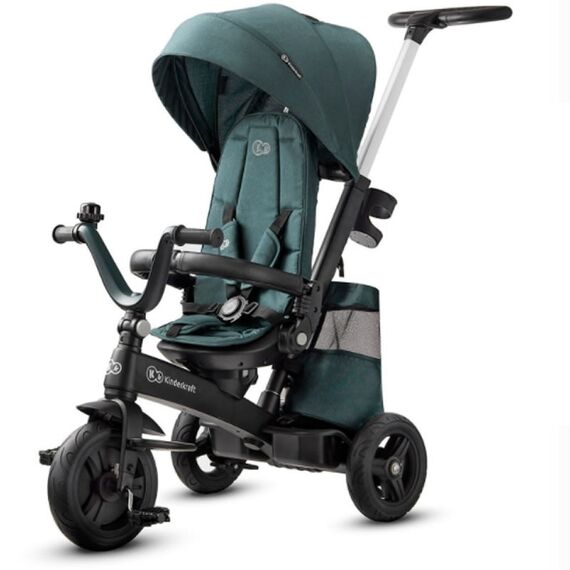 Tricicleta 5in1 Kinderkraft Easytwist Midnight Green, Culoare: Verde  - ExclusivMAG.ro