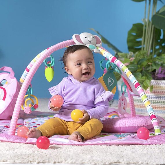 Salteluta de activitati 5 in 1 Gym & Ball Pit Rainbow Tropics Bright Starts - poza 11 - ExclusivMAG.ro