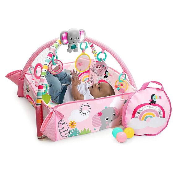 Salteluta de activitati 5 in 1 Gym & Ball Pit Rainbow Tropics Bright Starts - poza 2 - ExclusivMAG.ro