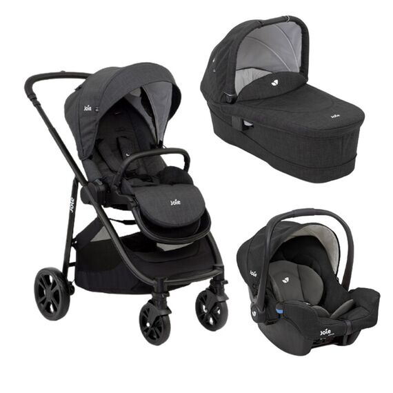 Carucior pentru copii multifunctional 3 in 1 Joie Versatrax E Pavement/Shale, Culoare: Gri/Negru  - ExclusivMAG.ro