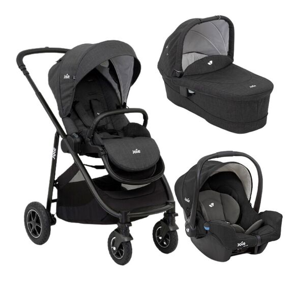 Carucior pentru copii multifunctional 3 in 1 Joie Versatrax Pavement/Shale, Culoare: Negru  - ExclusivMAG.ro