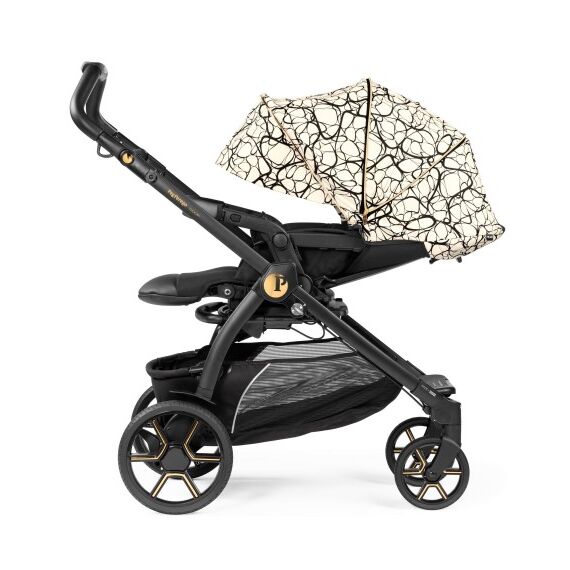 Carucior 3 in 1 Peg Perego Book, SLK, 0 - 22 kg, Graphic Gold, Negru / Bej, Culoare: Negru - poza 4 - ExclusivMAG.ro