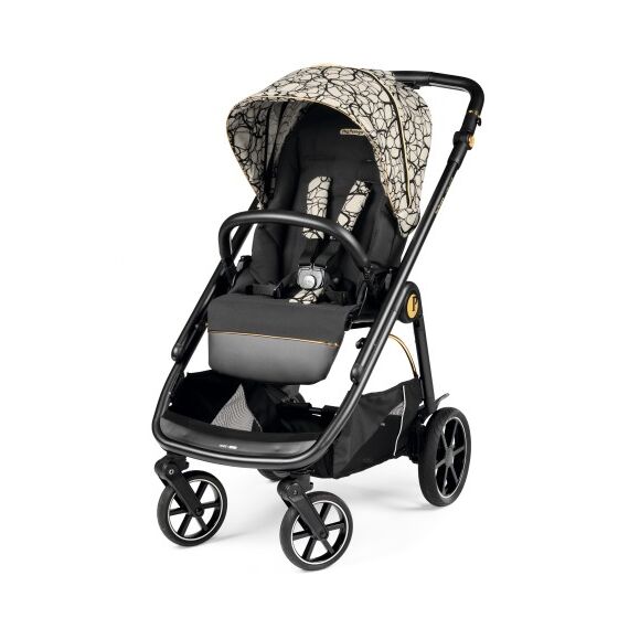 Carucior 3 in 1 Peg Perego Veloce, SLK, 0 - 22 kg, Graphic Gold, Negru / Bej, Culoare: Negru - poza 2 - ExclusivMAG.ro