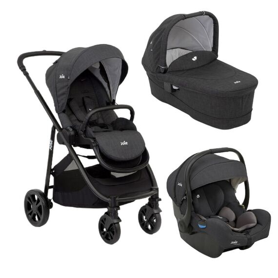 Carucior pentru copii multifunctional 3 in 1 Joie Versatrax E Pavement/Shale, Culoare: Negru  - ExclusivMAG.ro
