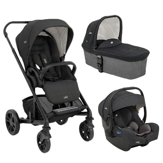 Carucior pentru copii multifunctional 3 in 1 Joie Chrome/ i-Gemm Shale, Culoare: Gri/Negru  - ExclusivMAG.ro