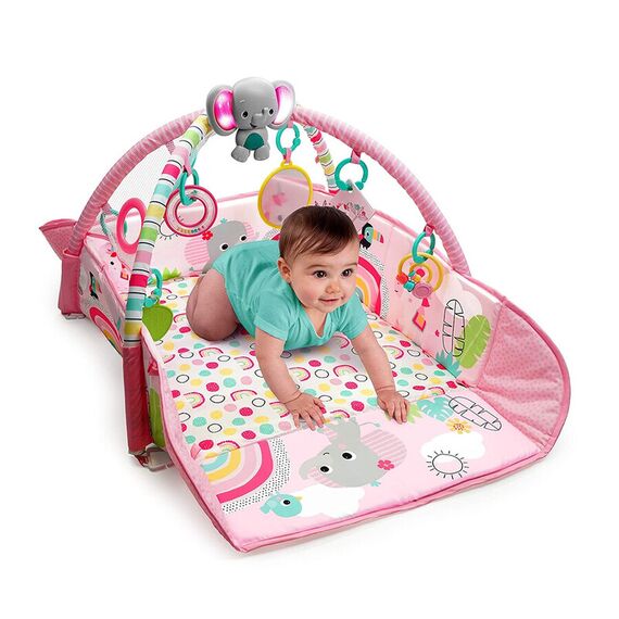 Salteluta de activitati 5 in 1 Gym & Ball Pit Rainbow Tropics Bright Starts - poza 4 - ExclusivMAG.ro
