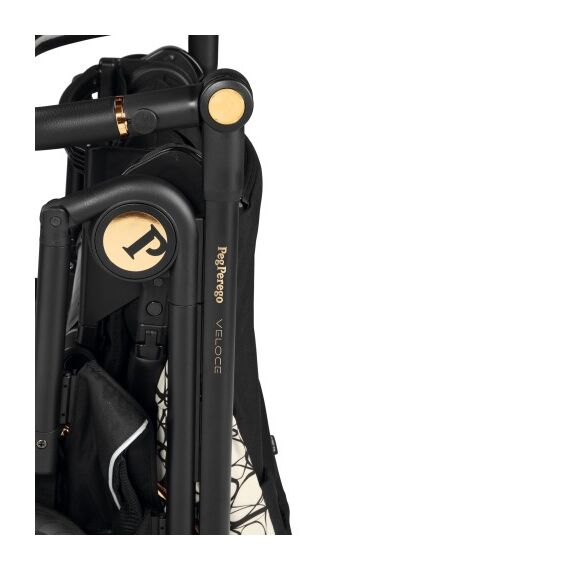 Carucior 3 in 1 Peg Perego Veloce, SLK, 0 - 22 kg, Graphic Gold, Negru / Bej, Culoare: Negru - poza 6 - ExclusivMAG.ro