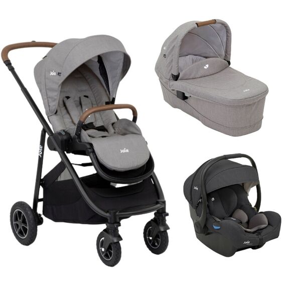 Carucior pentru copii multifunctional 3 in 1 Joie Versatrax Gray/i-Gemm Shale, Culoare: Gri/Negru  - ExclusivMAG.ro