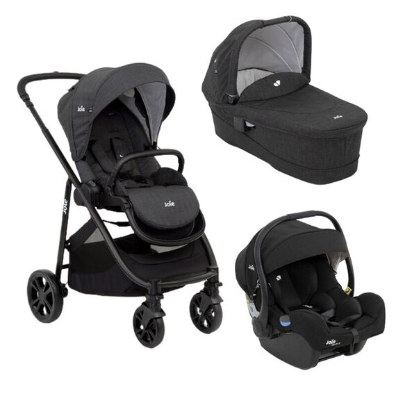 Carucior pentru copii multifunctional 3 in 1 Joie Versatrax Pavement/i-Gemm Eclipse, Culoare: Negru  - ExclusivMAG.ro