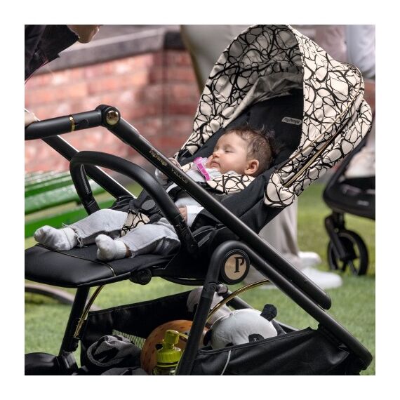 Carucior 3 in 1 Peg Perego Veloce, SLK, 0 - 22 kg, Graphic Gold, Negru / Bej, Culoare: Negru - poza 8 - ExclusivMAG.ro