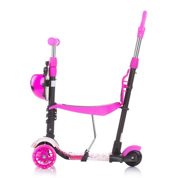Trotineta Chipolino Kiddy Evo 3 in 1 cu maner lollipop, Culoare: Roz - poza 3 - ExclusivMAG.ro
