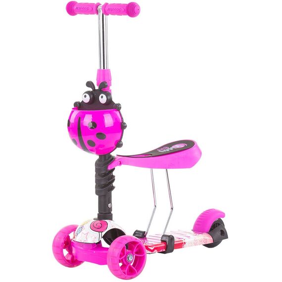 Trotineta Chipolino Kiddy Evo 3 in 1 cu maner lollipop, Culoare: Roz - poza 5 - ExclusivMAG.ro