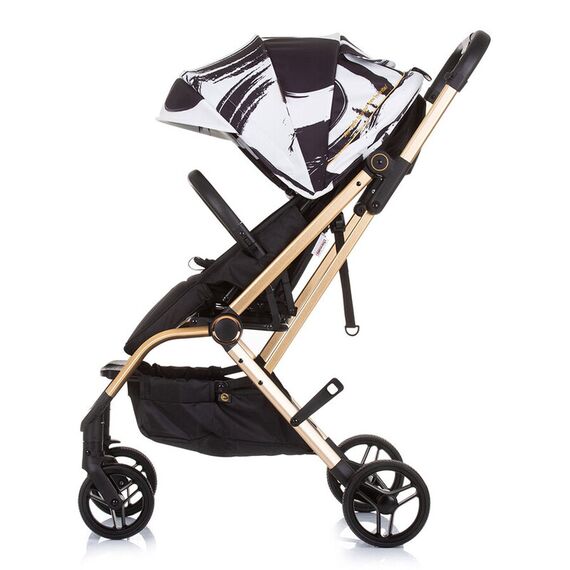 Carucior Chipolino Twister black white cu sezut rotativ, Culoare: Alb/Negru - poza 4 - ExclusivMAG.ro