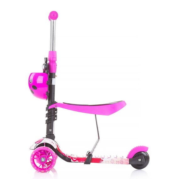 Trotineta Chipolino Kiddy Evo 3 in 1 cu maner lollipop, Culoare: Roz - poza 6 - ExclusivMAG.ro