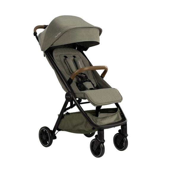 Carucior ultracompact cu pliere automata Nuna TRVL Pine, Culoare: Verde  - ExclusivMAG.ro