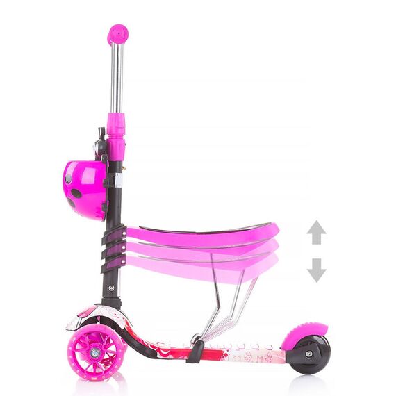 Trotineta Chipolino Kiddy Evo 3 in 1 cu maner lollipop, Culoare: Roz - poza 7 - ExclusivMAG.ro