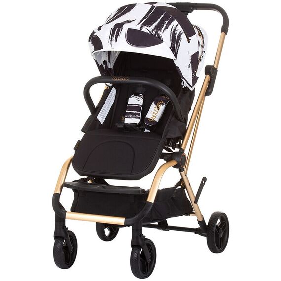 Carucior Chipolino Twister black white cu sezut rotativ, Culoare: Alb/Negru - poza 2 - ExclusivMAG.ro