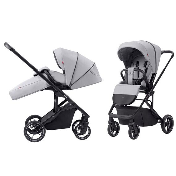 Carucior troller reversibil (max. 22 Kg) Carrello ALFA 2 in 1 Feather Grey, Culoare: Gri deschis, Model: 2 in 1 - poza 4 - ExclusivMAG.ro