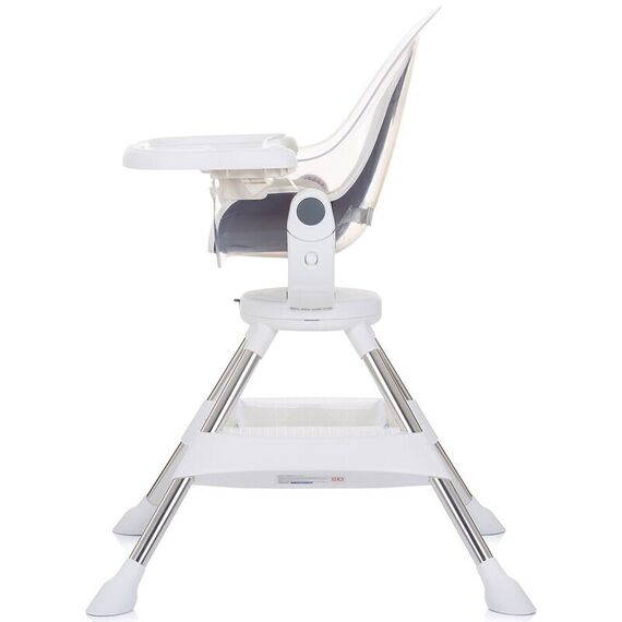 Scaun de masa cu sezut rotativ Chipolino Vision ivory, Culoare: Alb/Gri - poza 4 - ExclusivMAG.ro