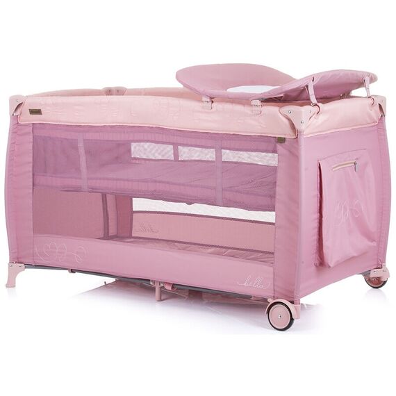 Patut pliabil Chipolino Bella rose water, Culoare: Roz, Dimensiuni: 120x60 - poza 3 - ExclusivMAG.ro