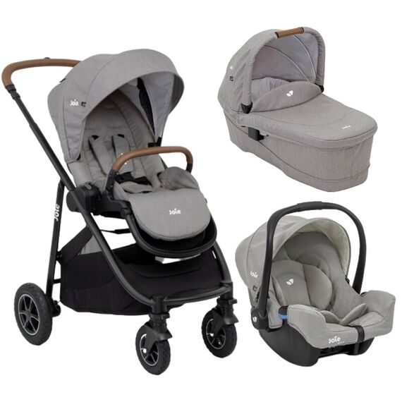 Carucior pentru copii multifunctional 3 in 1 Joie Versatrax Gray/Pebble  - ExclusivMAG.ro