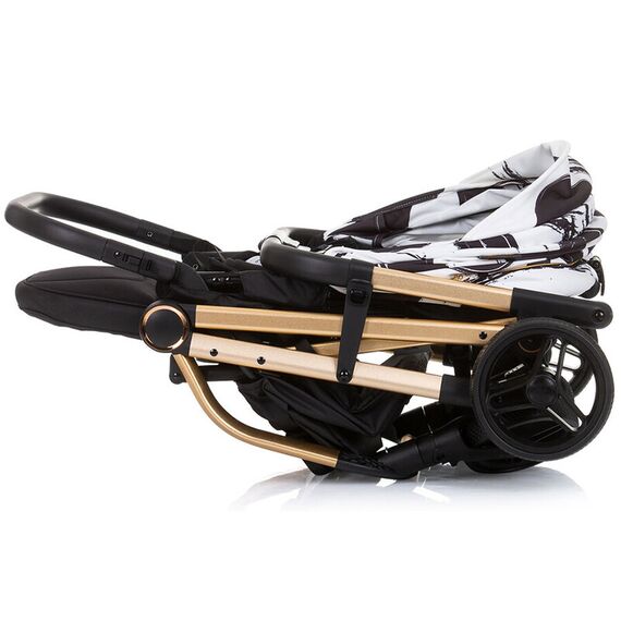 Carucior Chipolino Twister black white cu sezut rotativ, Culoare: Alb/Negru - poza 8 - ExclusivMAG.ro