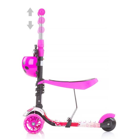 Trotineta Chipolino Kiddy Evo 3 in 1 cu maner lollipop, Culoare: Roz - poza 8 - ExclusivMAG.ro