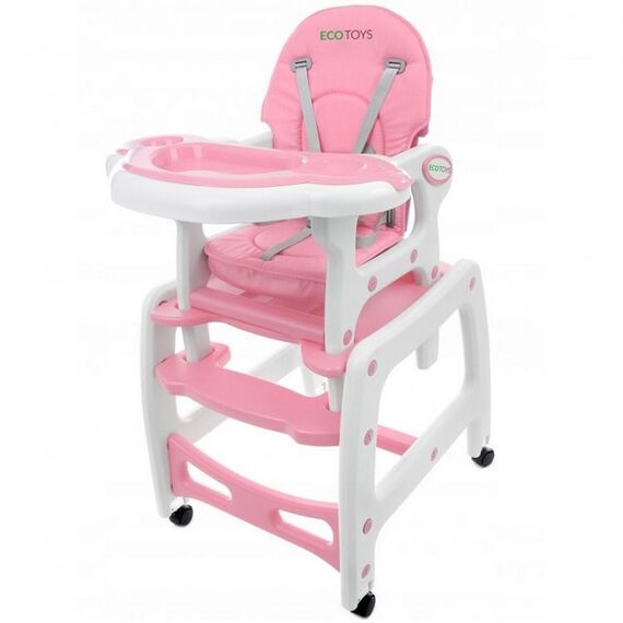 Scaun de masa 3 in 1 Ecotoys HC-223 Roz, Culoare: Roz  - ExclusivMAG.ro